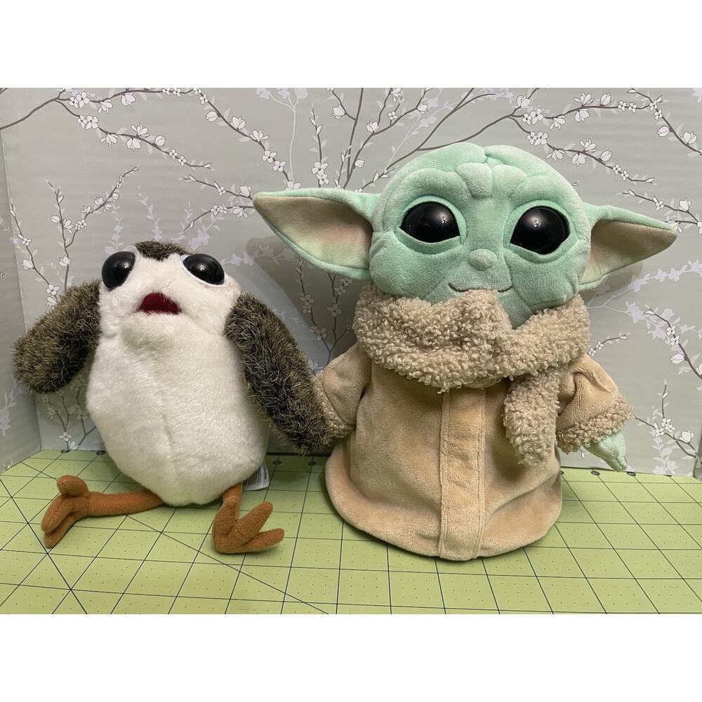 Lot 2 Cute Grogu & Porg Plush Star Wars Mandalorian Stuffed Animal Toy Baby Yoda